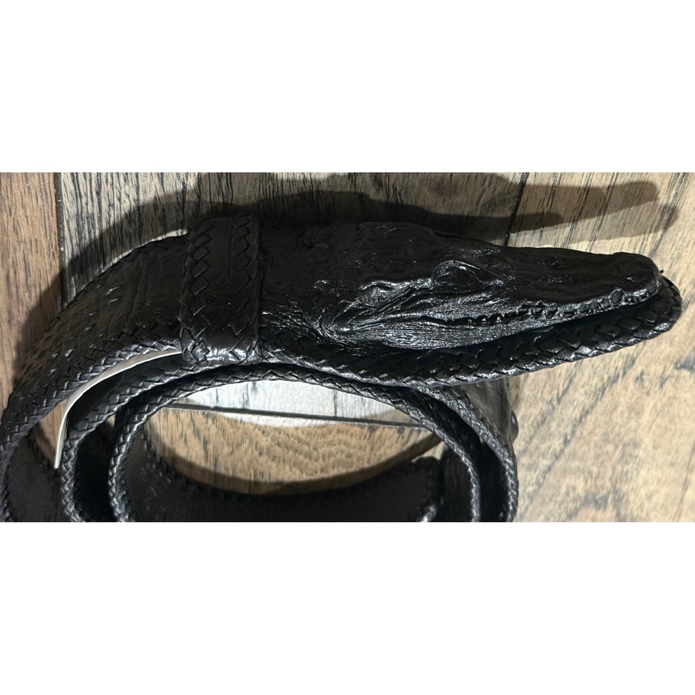 Genuine Crocodile Skin with Head Leather Handmade Cowboy Belt 46" Long